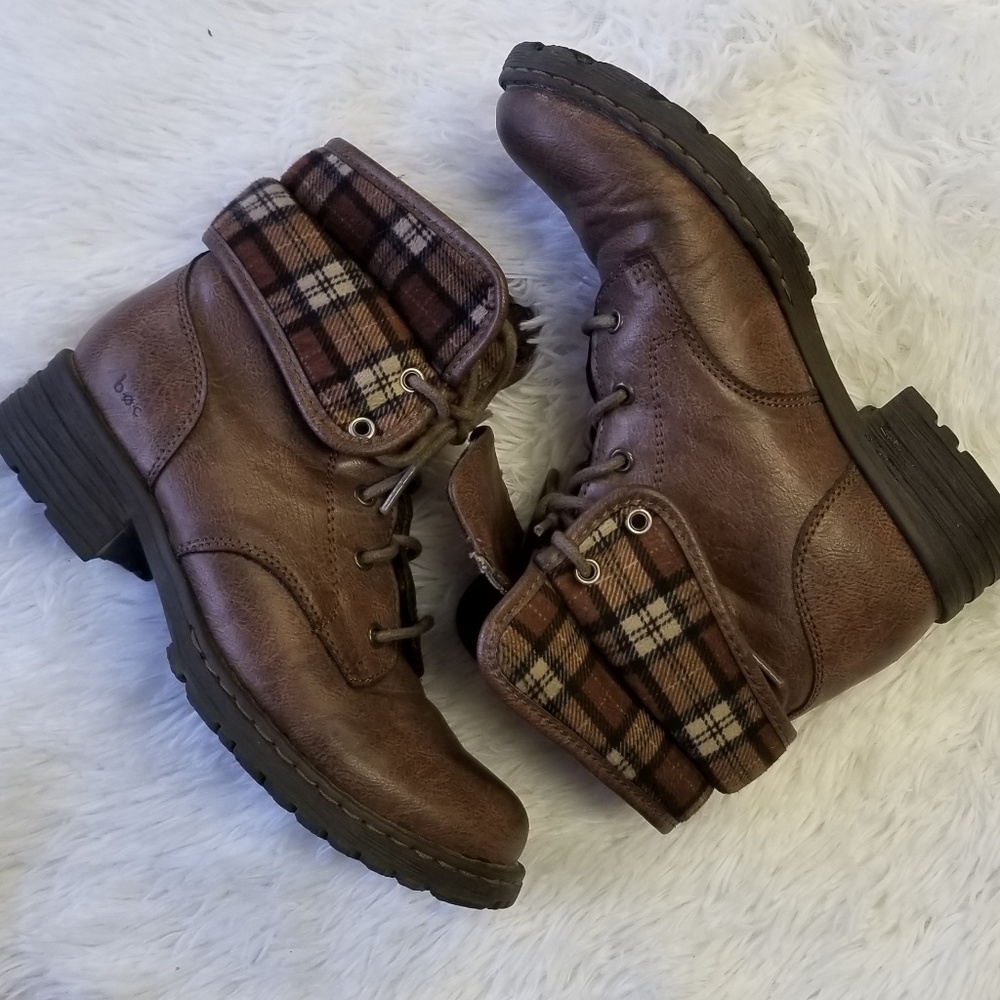 BOC Saturn Brown Plaid Lace Up Bootie